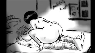 පුතා පස්ස උණුසුම් අම්මා සහ ඇගේ කලිසම් මත කෙළ